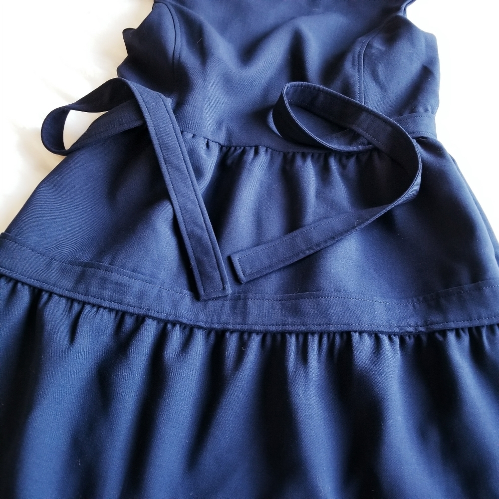 Tory Burch Navy Blue Bow Midi Dress - Picture 10 of 13